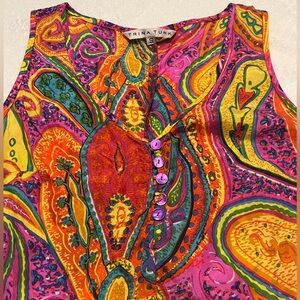 Trina Sleeveless Turk Silk Top Size S